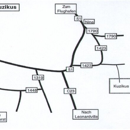 Weg nach Kuzikus auf Karte